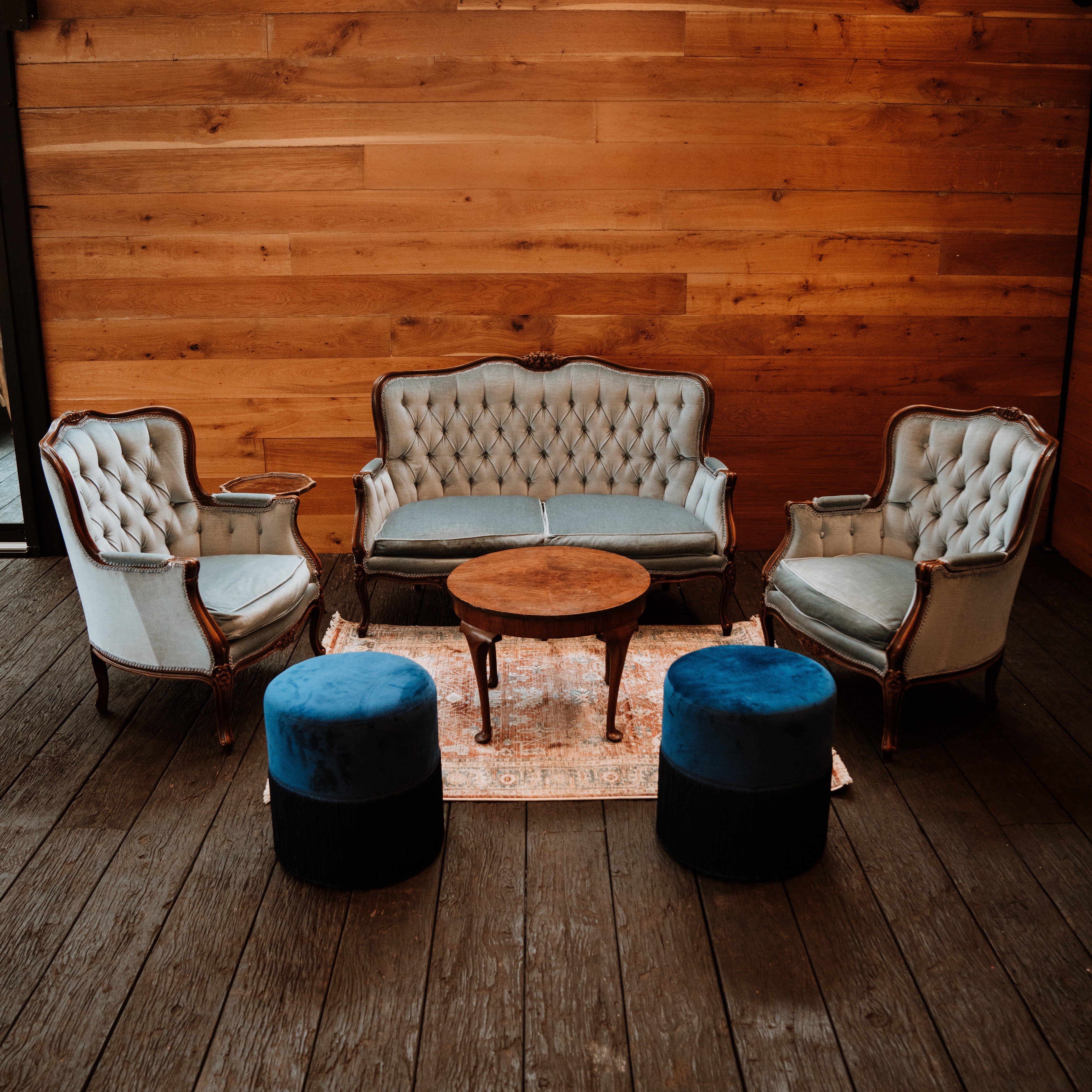 'Blissful Blue' Vintage Seating Area