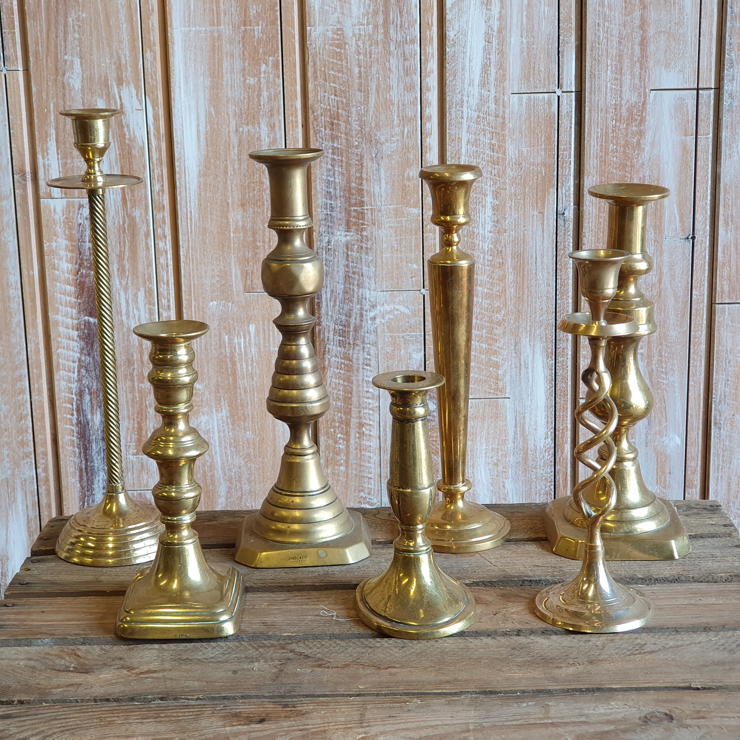 Antique Brass Candle Holder 3 Candles, Large Brass Candlestick